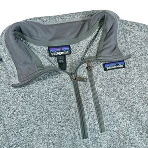 Patagonia Mens L Better Sweater Fleece Quarter Zip Hiking Pullover Gray